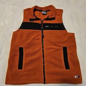 Cheetah Kids Orange Fleece Zipup Vest Size Small (8) Gently Used